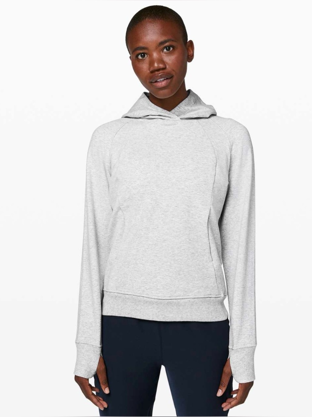 Lululemon women's Scuba Pullover hoodie sweatshirt size 6 heathered grey W3CB4S